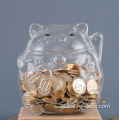 Wooden Piggy Bank custom transparent Cat animal piggy bank box Factory